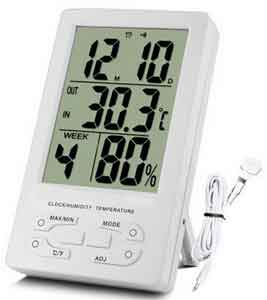Jual In & Out Thermometer Hygro and Clock TH95